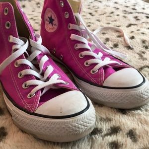 Neon Pink High Tops Converse